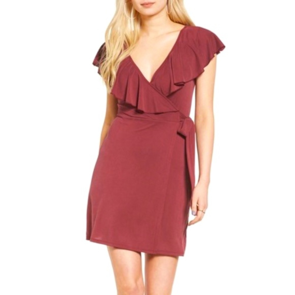Sun & Shadow Ruffle Wrap Dress